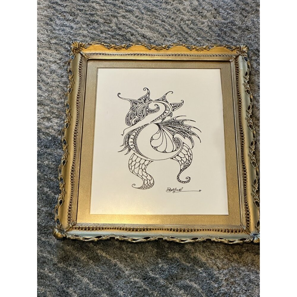 Tribal Tattoo Dragon Art 13 X 16